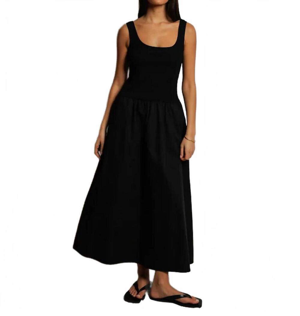 NEW PERFECTWHITETEE fabiola poplin tank dress in true black